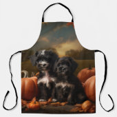 Yorkipoo Puppy Autumn Delight Pumpkin Schürze (Vorderseite)
