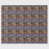 Yorkipoo Trick-or-Treating in Halloween-Kostümen Geschenkpapier (Flach)