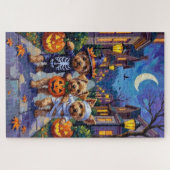 Yorkipoo Trick-or-Treating in Halloween-Kostümen Puzzle (Horizontal)