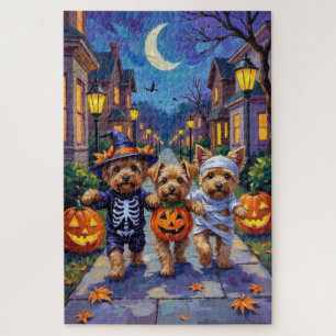 Yorkipoo Trick-or-Treating in Halloween-Kostümen Puzzle