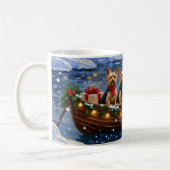 Yorkipoo-Weihnachtsboot-Feiertag Kaffeetasse (Links)