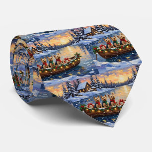 Yorkipoo-Weihnachtsboot-Feiertag Krawatte