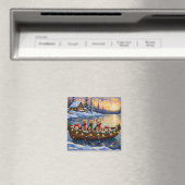 Yorkipoo-Weihnachtsboot-Feiertag Magnet (In Situ (Geschirrspüler))
