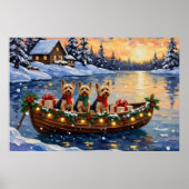 Yorkipoo-Weihnachtsboot-Feiertag Poster (Vorne)