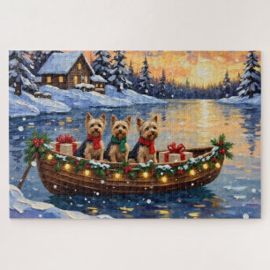 Yorkipoo-Weihnachtsboot-Feiertag Puzzle