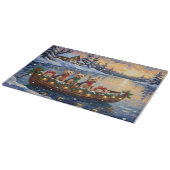 Yorkipoo-Weihnachtsboot-Feiertag Schneidebrett (Ecke)