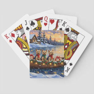 Yorkipoo-Weihnachtsboot-Feiertag Spielkarten