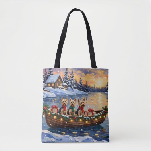 Yorkipoo-Weihnachtsboot-Feiertag Tasche (Vorderseite)