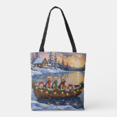 Yorkipoo-Weihnachtsboot-Feiertag Tasche (Rückseite)