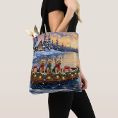 Yorkipoo-Weihnachtsboot-Feiertag Tasche (Von Nahem)