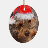 Yorkipoo Weihnachtsverzierung Keramik Ornament (Rechts)
