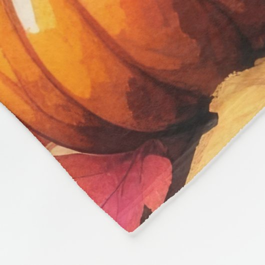 Yorkipos im Herbst hinterlässt Erntedank Kunst Fleecedecke (Ecke)