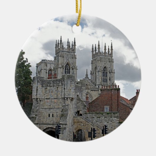 YorkMinster und Bootham Bar Keramik Ornament (Vorne)