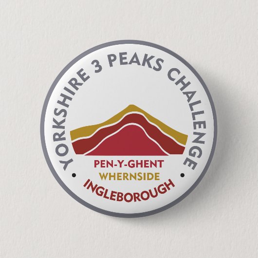 Yorkshire 3 Peaks Challenge Hiking Route Button (Vorderseite)