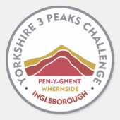 Yorkshire 3 Peaks Challenge Hiking Route Runder Aufkleber (Vorderseite)