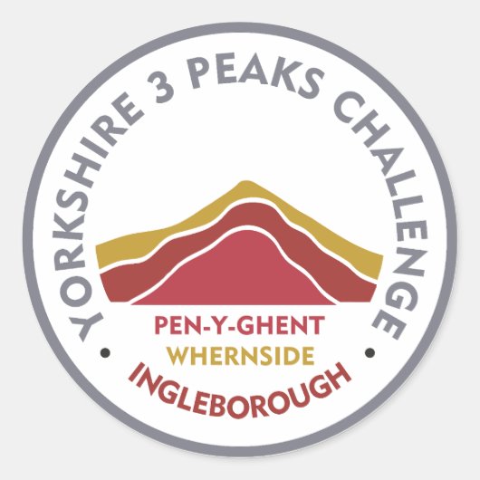 Yorkshire 3 Peaks Challenge Hiking Route Runder Aufkleber (Vorderseite)