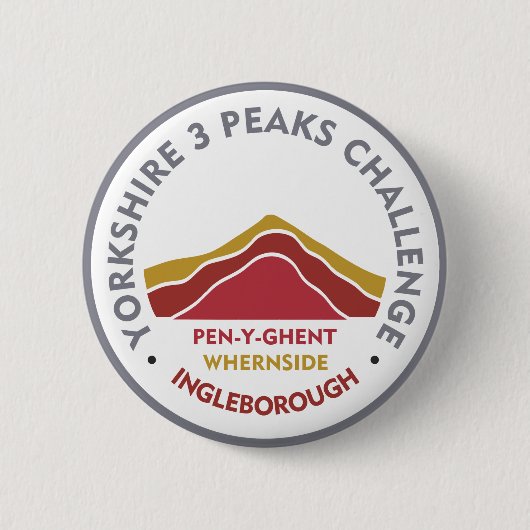 Yorkshire 3 Peaks Challenge Wanderroute Button (Vorderseite)