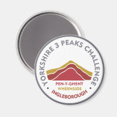 Yorkshire 3 Peaks Challenge Wanderroute Magnet (Vorderseite/Rückseite)