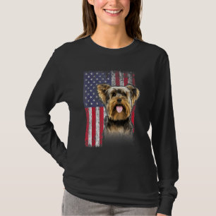 Yorkshire American USA Flag 4. Juli Vierten Hund T-Shirt