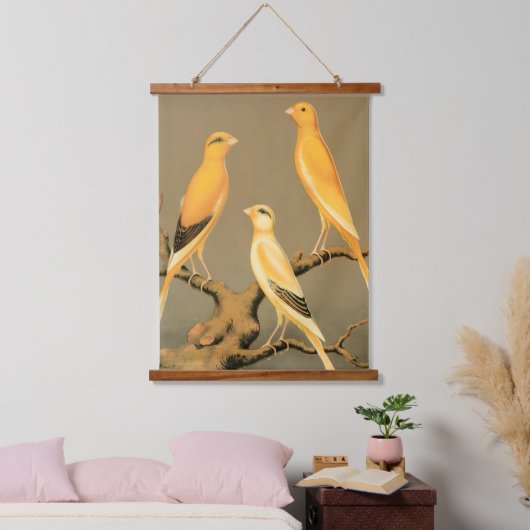 Yorkshire  canaries wandteppich mit holzrahmen (Schlafzimmer)