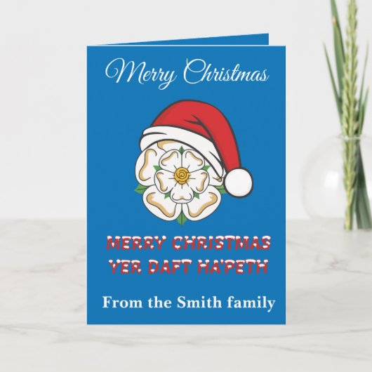 Yorkshire Christmas Merry Christmas Yer Daft Hapet Karte (Vorderseite)