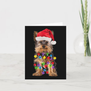 Yorkshire Christmas Yorkie Dog Weihnachtsmannmütze Karte