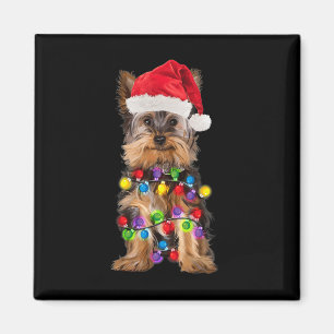 Yorkshire Christmas Yorkie Dog Weihnachtsmannmütze Magnet