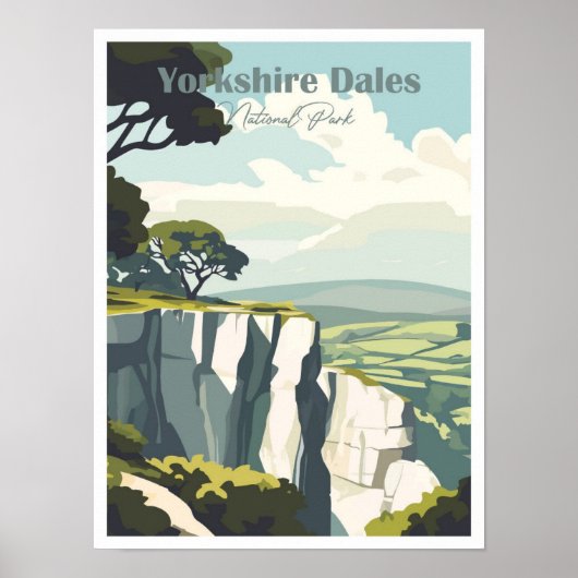 Yorkshire Dales Artwork Travel Place Illustration Poster (Vorne)