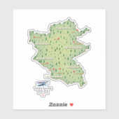 Yorkshire Dales England Map Aufkleber (Blatt)