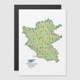 Yorkshire Dales England Map Magnetkarte