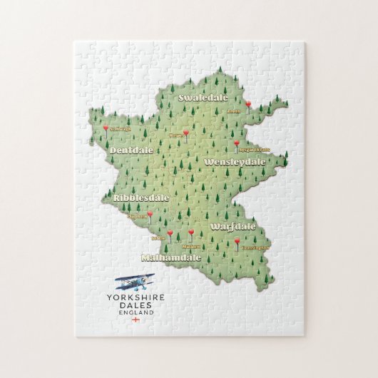 Yorkshire Dales England Map Puzzle (Vertikal)