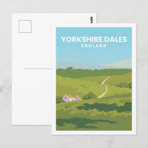 Yorkshire Dales England Travel Place Illustration Postkarte