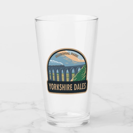 Yorkshire Dales National Park England Vintag Glas (Vorderseite)