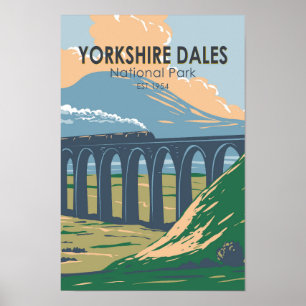 Yorkshire Dales National Park England Vintag Poster