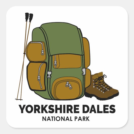 Yorkshire Dales Nationalpark - Backpack Quadratischer Aufkleber (Vorderseite)
