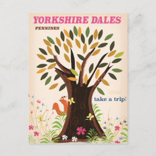 Yorkshire Dales - Pennines Vintage Reiseplakat Postkarte