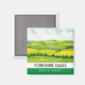 Yorkshire Dales Reiseplakat. Magnet (Vorderseite/Rückseite)