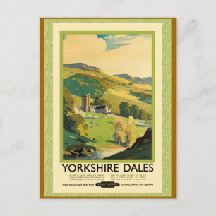 Yorkshire Dales Travel Poster Postkarte