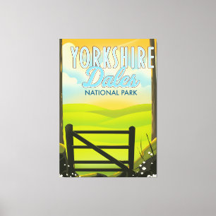 Yorkshire dales vintage travel poster leinwanddruck
