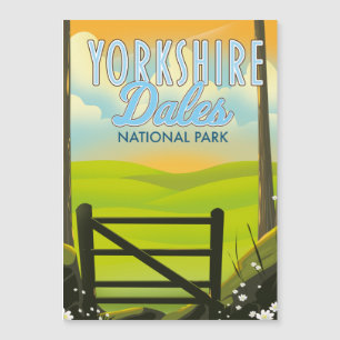 Yorkshire dales vintage travel poster magnetkarte