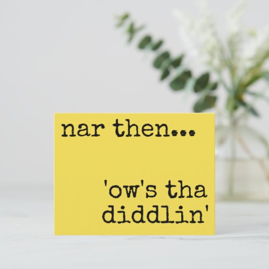 Yorkshire Dialekt Postkarte (Stehend Vorderseite)