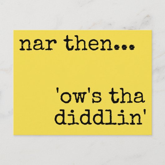 Yorkshire Dialekt Postkarte (Vorderseite)