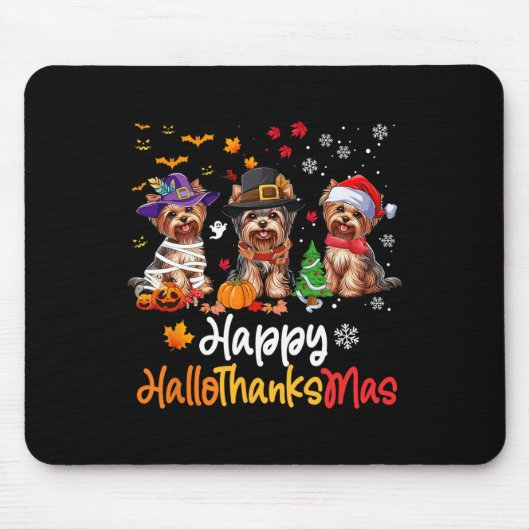 Yorkshire Dog Halloween Weihnachtsgeschenk Mousepad (Vorne)