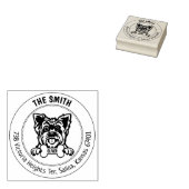 Yorkshire Dog Rücksendeadresse Family Gummistempel (Stempel)