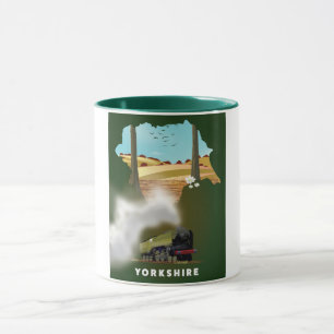 Yorkshire-Eisenbahnkarte Reise Druck Tasse