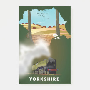 Yorkshire-Eisenbahnkarte-Reiseposter Post-it Klebezettel