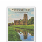 Yorkshire, Fountains Abbey, Aufkleber (Vorderseite)