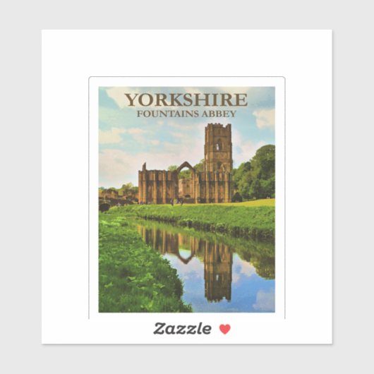 Yorkshire, Fountains Abbey, Aufkleber (Blatt)