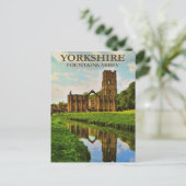Yorkshire, Fountains Abbey, Postkarte (Stehend Vorderseite)