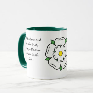 Yorkshire geboren Yorkshire züchtete. Weißrose bea Tasse
